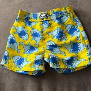Oshkosh Yellow Shark Print Swim Trunks 9 months